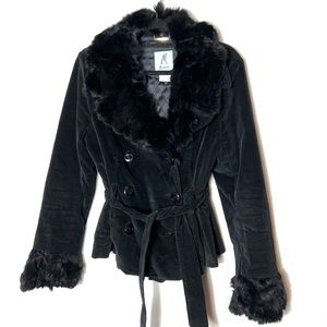 COPY - COPY - Marciano Black Fur-Lined Coat